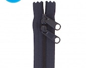 By Annie Double-Slide 30" Handbag Zipper - Nylon Coil - Great for bags and carriers - Color navy - 30" handbag zipper