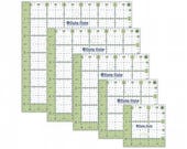 Lori Holt Cute Cuts™ Square Ruler Set - includes 5 rulers 2 1/2", 3 1/2", 4 1/2", 5 1/2" and 6 1/2" - green with denim markings-easy to read