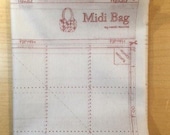 Midi Bag printed fusible interfacing. No Instructions - one panel is included to make one Midi bag. Simple technique