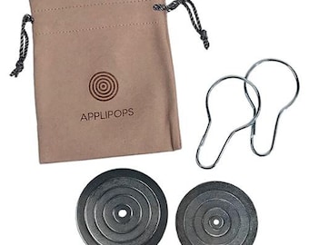 Applipops - ProPack 8 by Ellen's Quilts II - Stainless steel circle templates with a suede bag - Applique circles - Pressing Perfect Circles