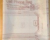 Cell Phone Bag printed fusible interfacing - NO  Instructions - 1 panel  makes 3 bags. Simple technique
