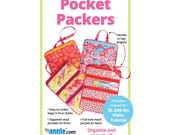 Pocket Packers bag Pattern-by Annie Paper Pattern-easy to make bag with four styles that feature both zippered mesh & zippered vinyl pockets