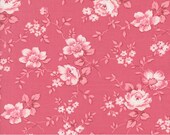 Moda Fabric - A Very Sweet Christmas -  by Bunny Hill Designs for Moda - dark pink withoff white medium floral print - 3060 14 - 1/2 yard