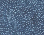 Moda Fabric - Sunshine and Blue Skies 39830 16 - Create Joy Project by Laura Muir - 1/2 yard - lt. blue on blue w vines and leaves - Cotton
