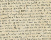 Moda Fabric - Bloom and Grow by Kathy Schmitz for Moda - 7052 12 - 1/2 yard  100% cotton - quilt fabric - ivory with black words
