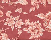 Moda Fabric - Sandalwood by 3 Sisters for Moda - Fabric 44381 17 - 1/2 yard - Cotton Fabric - 44" wide  - deep coral with large flowers