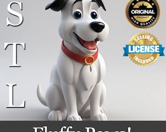 Cartoon Welpe 3D Modell - Druckbare Hundefigur STL-Datei