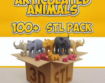 Paquete de animales articulados / Paquete STL / Archivos para impresora 3D