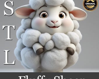 Oveja esponjosa STL – Figura de dibujos animados imprimible en 3D (Descarga digital)