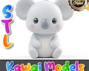 Printable Koala Figure STL | Chibi Animal 3D Model | Home & Desk Decor