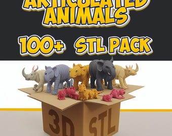 Paquete de animales articulados / Paquete STL / Archivos para impresora 3D / Varios animales
