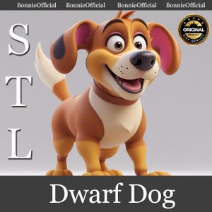 Dwerghond STL – 3D-afdrukbaar beeldje schattig hondje met korte poten – Mini cartoon puppymodel voor bureaudecoratie, cadeau of verzameling