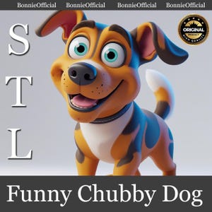 Funny Chubby Dog STL Figure – 3D Printable Cute & Goofy Dog Model for Desk Decoration, Toy, or Gift – Whimsical Animal Sculpture