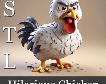 Funny Cartoon Chicken 3D Model STL for Printing