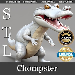 Snappy el Cocodrilo – Lindo caimán de dibujos animados (archivo STL) / Divertido modelo de juguete de cocodrilo imprimible en 3D para niños y coleccionistas