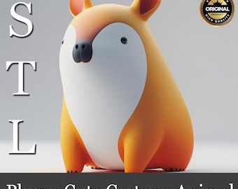 Kawaii Cartoon Animal Figurine STL File – 3D Printing Model (Digital Download)