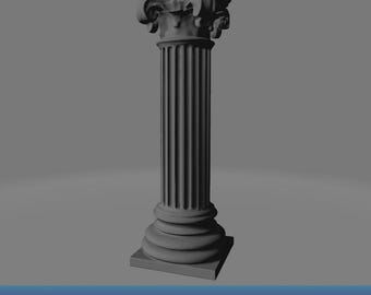 Roman Column STL File: Miniature Historical Architecture (Digital Download)