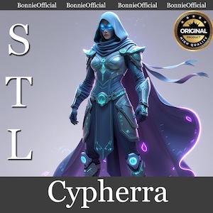 File STL di Cypherra: modello di ragazza cyberpunk stampabile in 3D (download digitale)