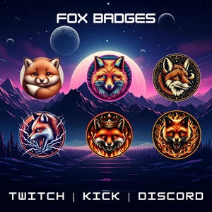 Twitch Bit/Sub Badges | Fox Sub Badges | Instant Download | Streaming Graphics | Animal Sub Badges | Twitch Artwork.
