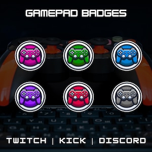 Gamepad Badges | Twitch/YouTube/Discord | Bit Badges | Twitch Sub Badges | Controller Badges | Discord Roles | Stream Badges.