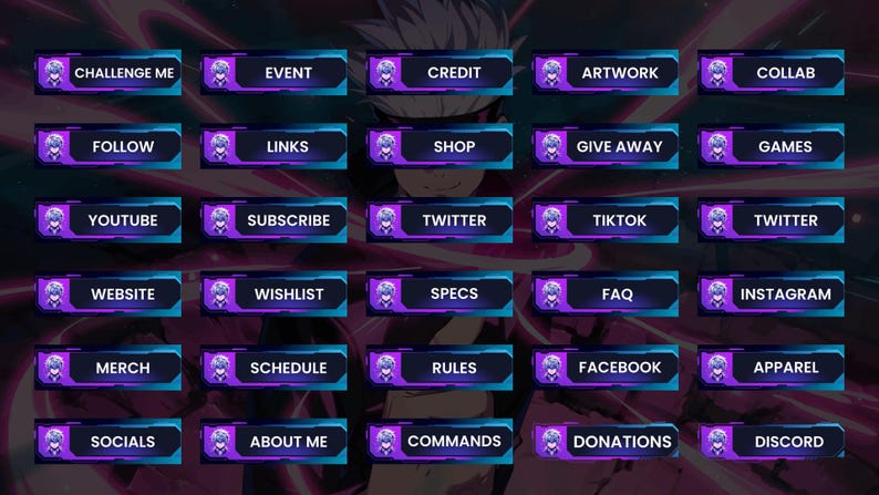 Funimate Overlay Fictional Animated Twitch Overlay - Full Stream Bundle - Webcam Frame ...
