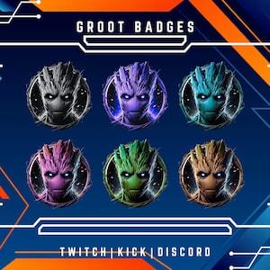 Twitch Fiktive Abzeichen | 6er Set niedliche Buttons für Twitch, Discord, Und Youtube | Charmantes Gießbach-Vermögen | Twitch Sub/Bit Badges |