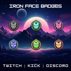 Twitch Character Sub Badges - Helmet Inspired Badges - Premade Twitch Artwork Ready To Use - Ready For Immediate Twitch Upload.