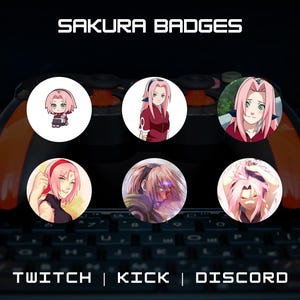 6 Anime Girl Badges Sub Badges | Twitch / YouTube / Discord | Bits Badges | Twitch Sub Badges | Character Badges | Stream Badges.