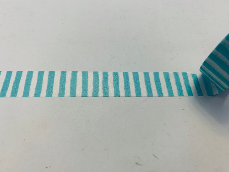Light Blue Veritcal Stripes Planner washi tape sample 18\u201d