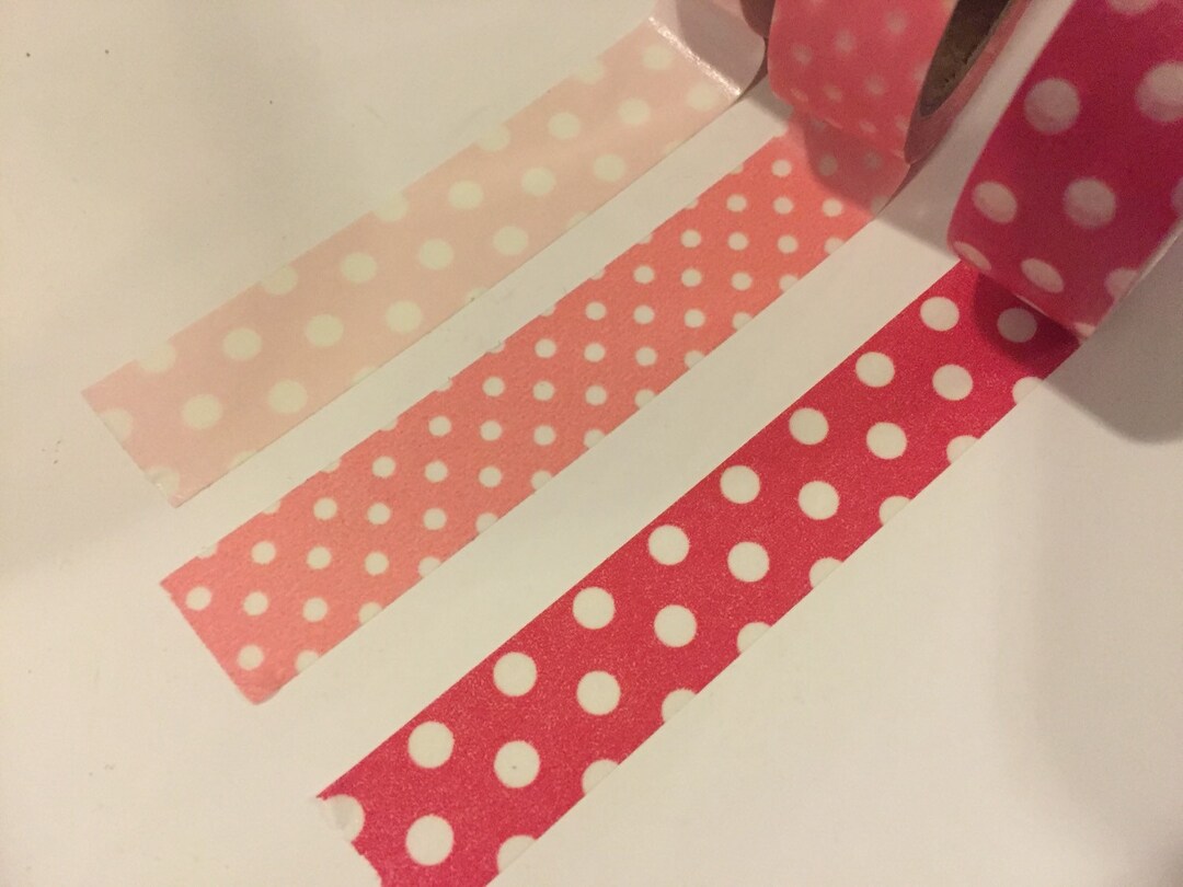 Pink Polka Dot Planner Washi Tape Sample 18" - Etsy