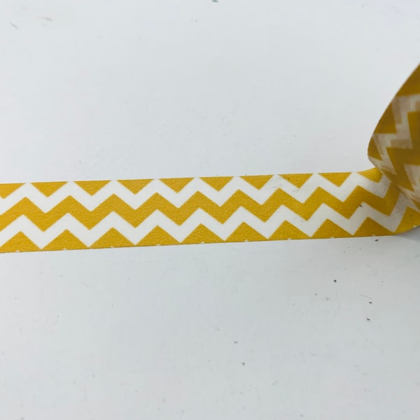 Yellow Horizontal Chevron planner washi tape sample 18”