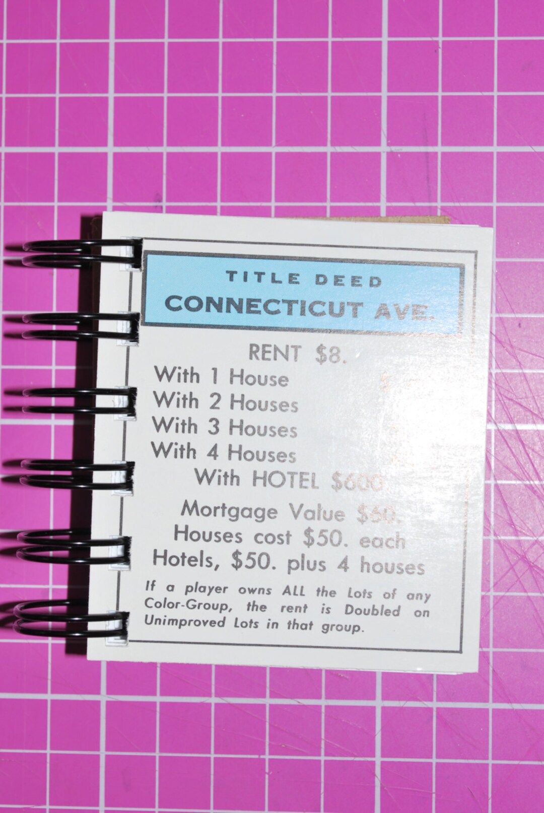 Connecticut Ave Monopoly Notebook Etsy