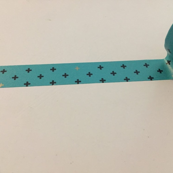 Teal plus sign planner washi tape sample 18”