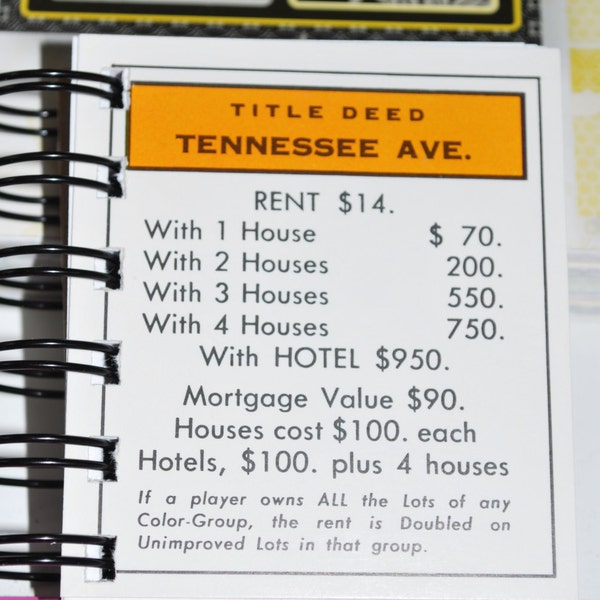 Monopoly Notepad Monopoly Notebook - Etsy