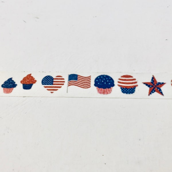 Patriotic Cupcakes planner washi tape sample 18”