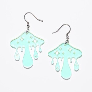 Gorgeous Mushroom Earrings/Ear Clip，Ear Hook，Handmade Fun Acrylic Earrings，Gifts for Mom，Gifts for Her，Gift