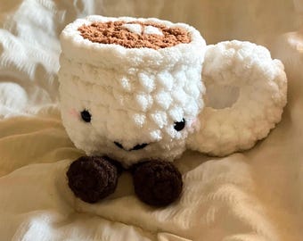 Espresso Plushie - cup of coffee plush - Jellycat inspired - happy cappuccino