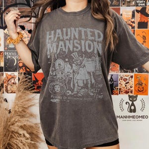 Retro The Haunted Mansion Comfort Color Shirt, Disney Halloween Shirt, Madam Leota Hitchhiking Ghosts, Spooky Season Shirt, Halloween Shirt