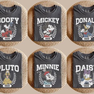 Vintage Disney Characters Shirt, Mickey and Friends Family Matching Shirt, Family Vacation Personalized Matching, Mickey Minnie Daisy Donald