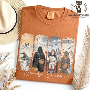 Star Wars Halloween Shirt, Spooky Season Grogu Tee, Darth Vader Luke Skywalker Chewbacca Shirt, Fall Star Wars Shirt, Galaxy Halloween Shirt