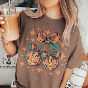 Retro Disney Pumpkin Mickey Shirt, Halloween Cherry Pumpkin Tee, Mickey Ghost Pumpkin Shirt, Halloween Mickey Head Tee, Halloween Trip Shirt
