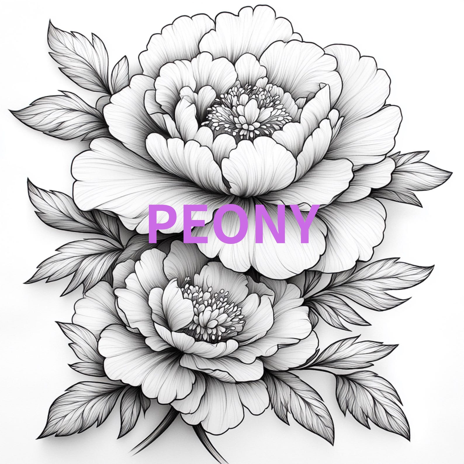 5 PEONY TATTOO PATTERNS - Etsy