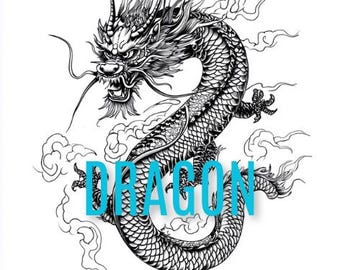 5 Dragon Chinese-style tattoo patterns