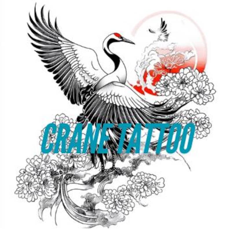 5 Crane Japanese-style Tattoo Patterns - Etsy