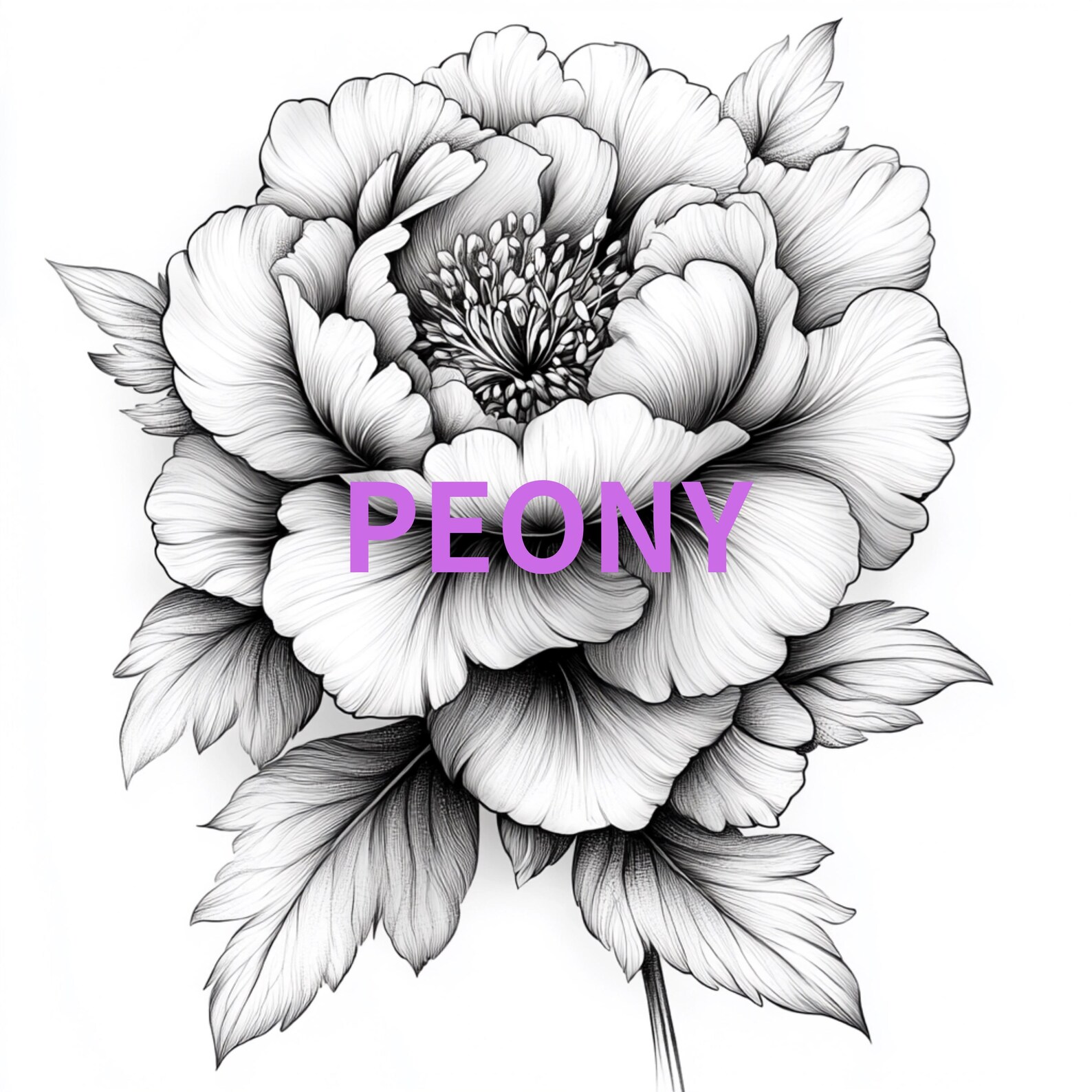 5 PEONY TATTOO PATTERNS - Etsy