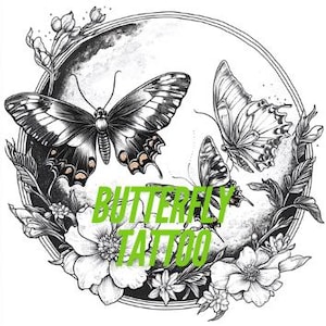 5 Butterfly and Moth Japanese style tattoo patterns