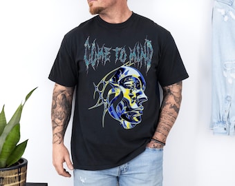 Surreales Gesicht T-Shirt: Trippy Abstrakte Kunst (Unisex Baumwoll T-Shirt)