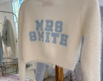 personalised embroidered bridal cardigan