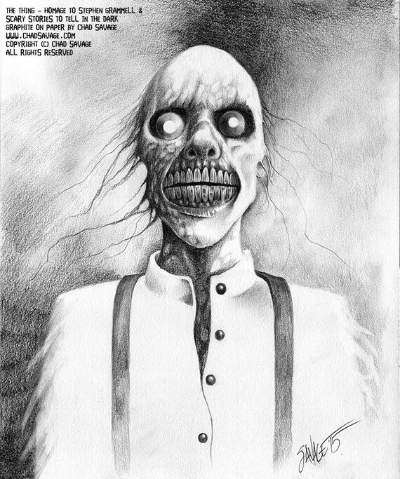 The Thing Ode To Stephen Gammell And Scary Stories To Tell Etsy
