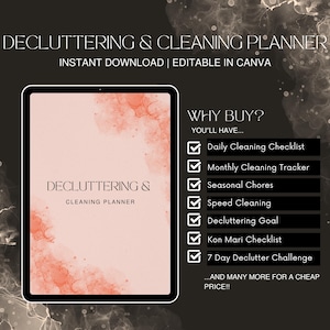 Declutter Planner and Cleaning Planner Comprehensive Digital Cleaning Planner for Home Management